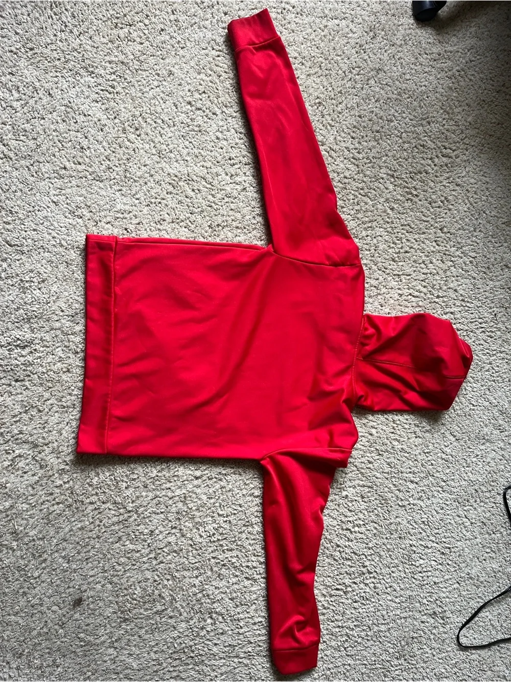 adidas Red Hooded Pullover with Black Logo